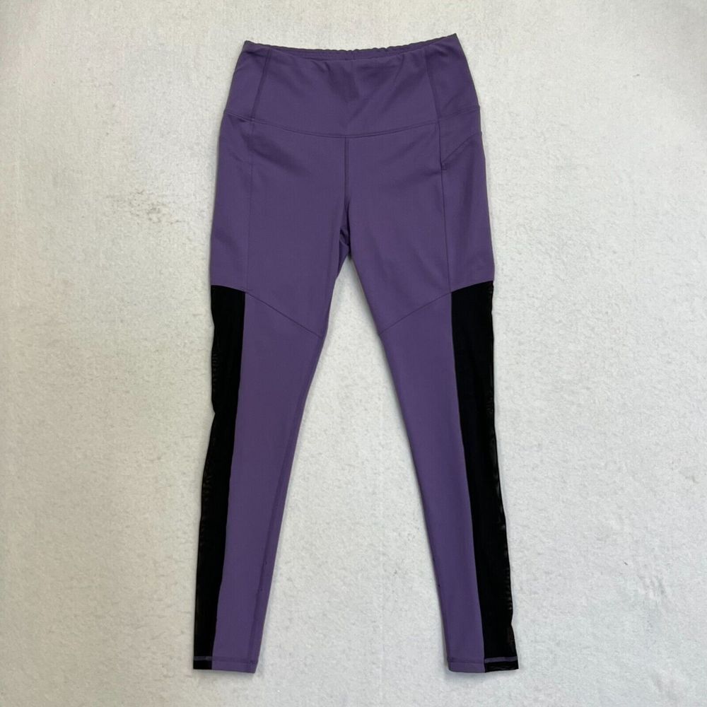 Womens Lole Purple Sheer Yoga Athletic Wicking Pants‎ Leggings Size Medium EUC